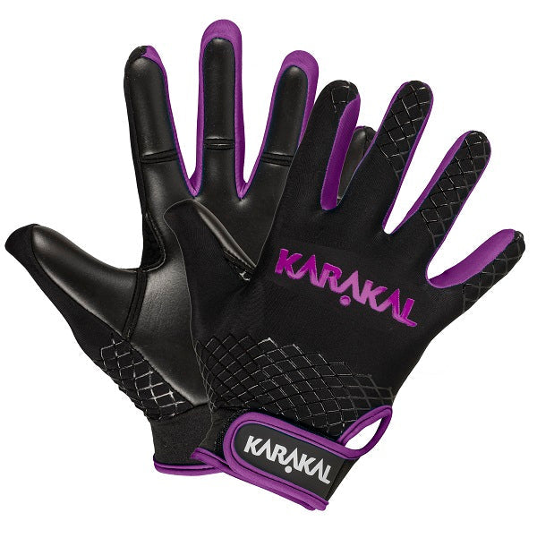 Black and purple cheap football gloves