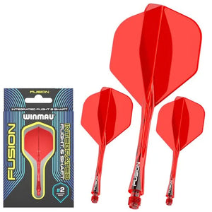 Winmau Fusion Integrated Flight & Shaft Solid red